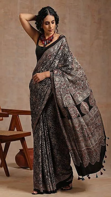 Ajrak Print Saree