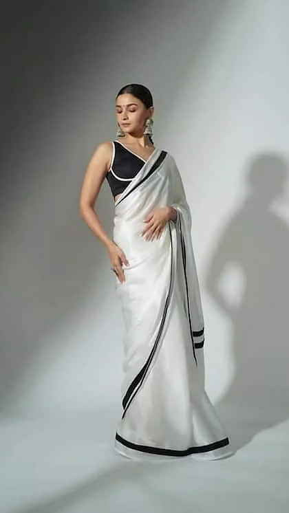 Alia Bhatt White Saree 4