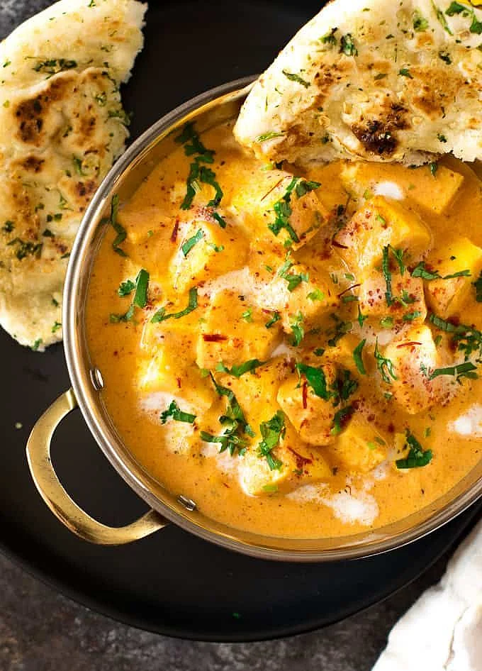 Shahi Paneer and Naan Roti