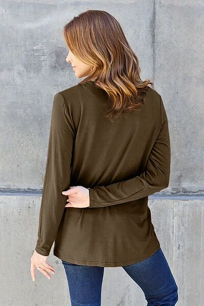 Basic Bae Full Size V Neck Long Sleeve Top