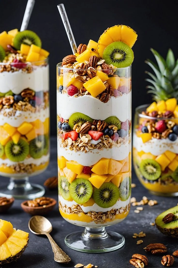 Tropical Fruit And Yogurt Parfait