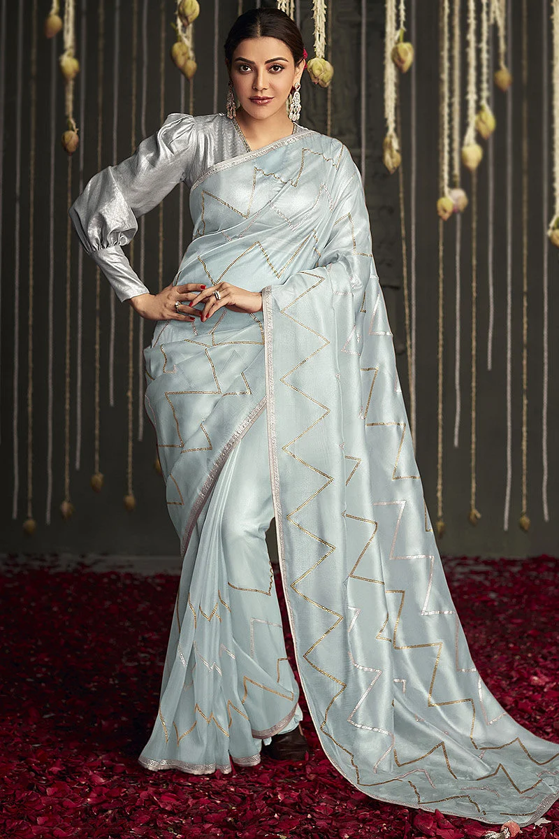 embroidered organza silk powder blue saree sarv145601 1