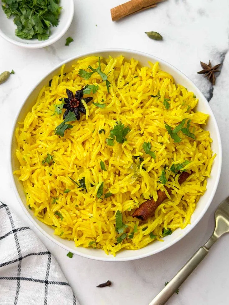 Indian Turmeric Yellow Rice