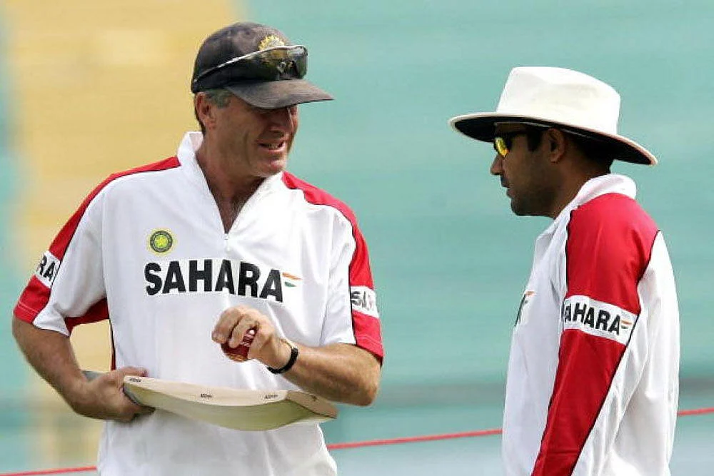 Virender Sehwag and John Wright
