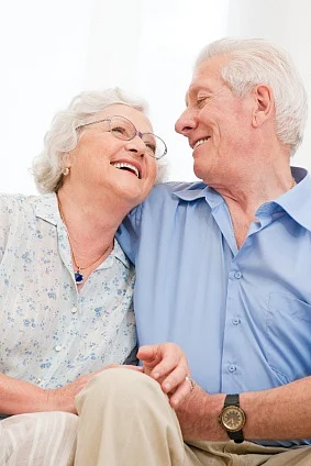 healthy old couple
