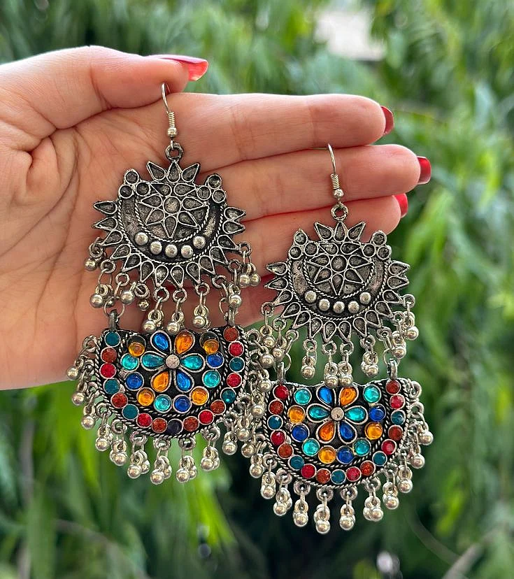 multicolored jhumka