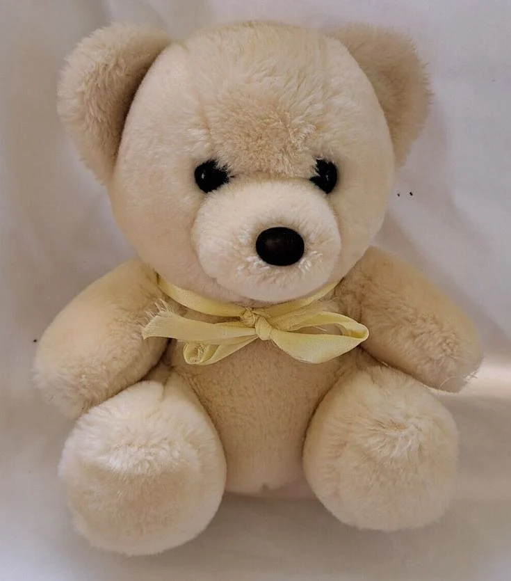 Prestige 9 Inch Cream Rattle Sunshine Teddy Bear Plush Stuffed Animal Vtg 1985