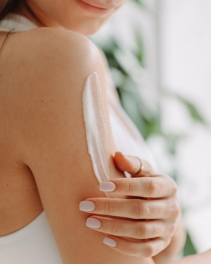bodylotion on body