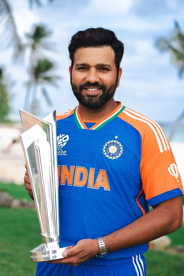 Rohit Sharma With ICC Mens T20 World Cup