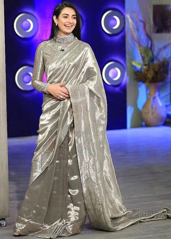 25 Grey Silk Saree Blouse Designs Candy Crow