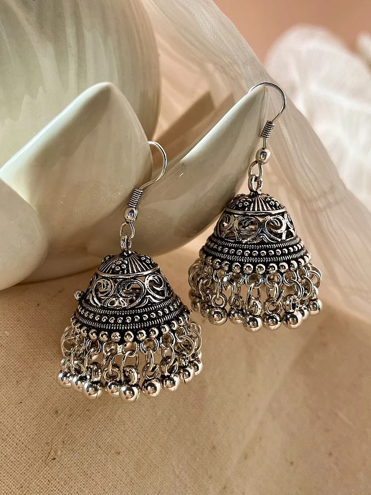 Present Beautiful Silver Earrings with Unique Design