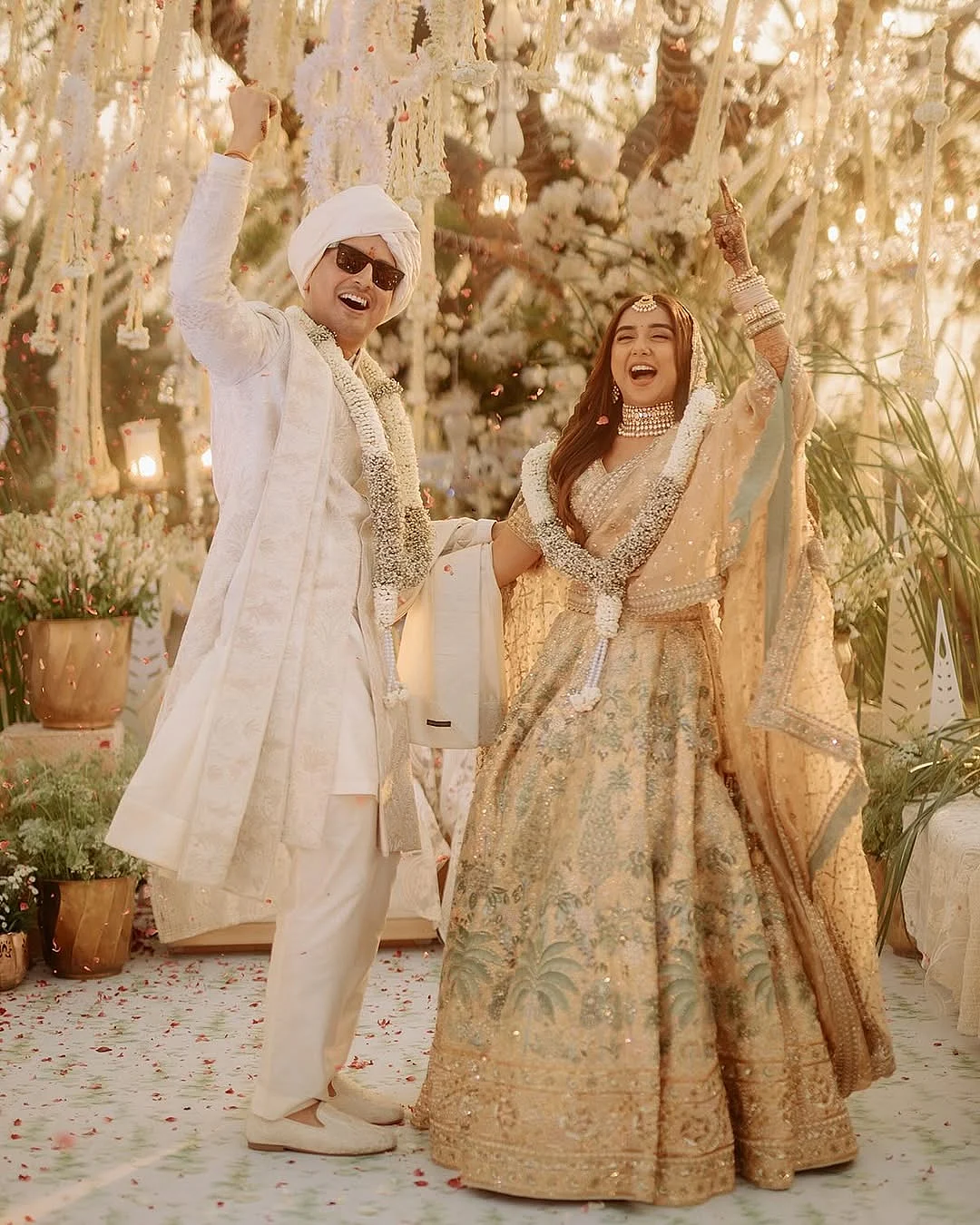 25.2.25 …vrishankkhanal and I are wearing custom outfits and jewels by anitadongre Styled by aakrutisejpal Makeup by sahithya.shetty Hair by shrushtibirje23 by theweddingfiles Wedding planners planwit