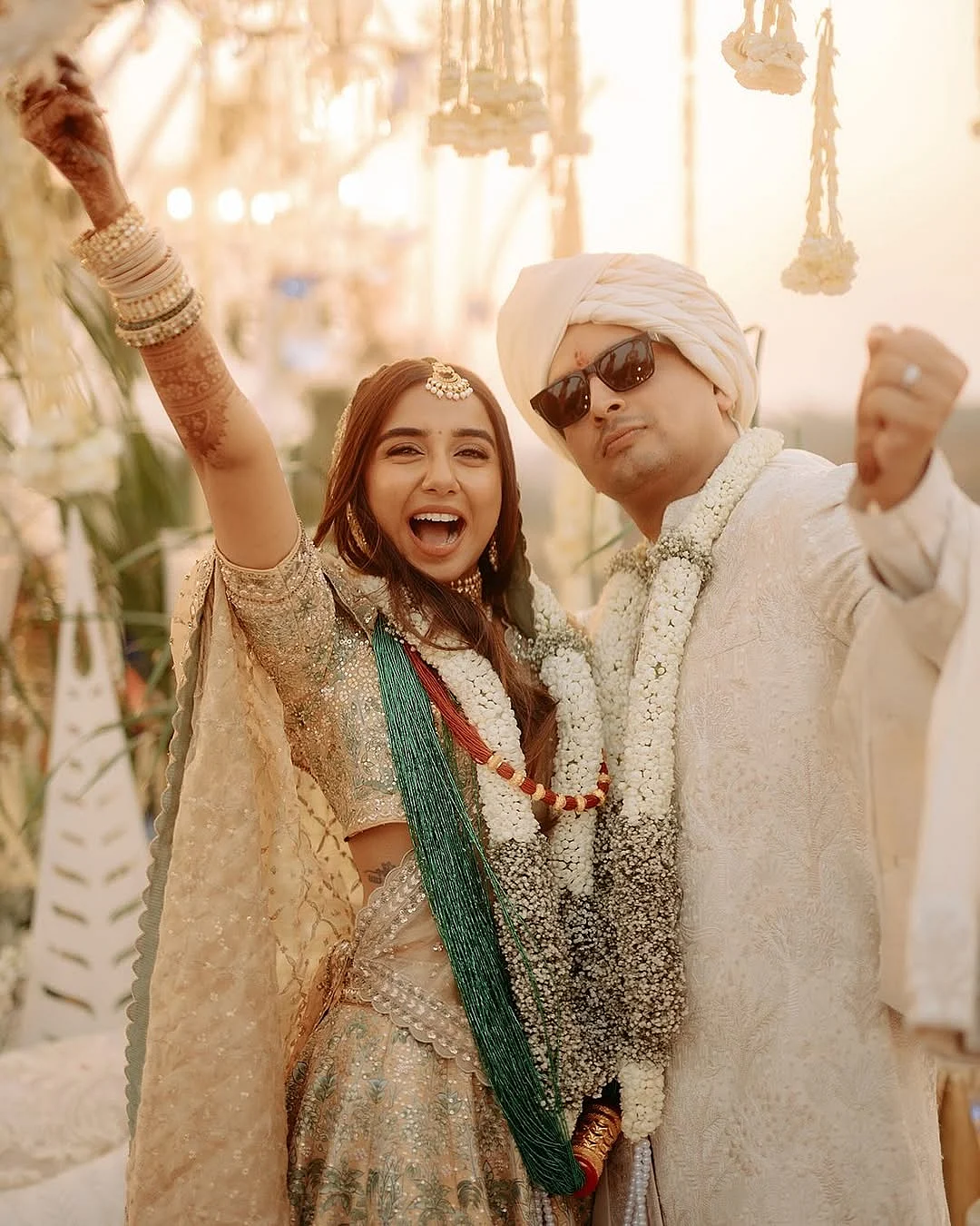 25.2.25 …vrishankkhanal and I are wearing custom outfits and jewels by anitadongre Styled by aakrutisejpal Makeup by sahithya.shetty Hair by shrushtibirje23 by theweddingfiles Wedding planners pla 3