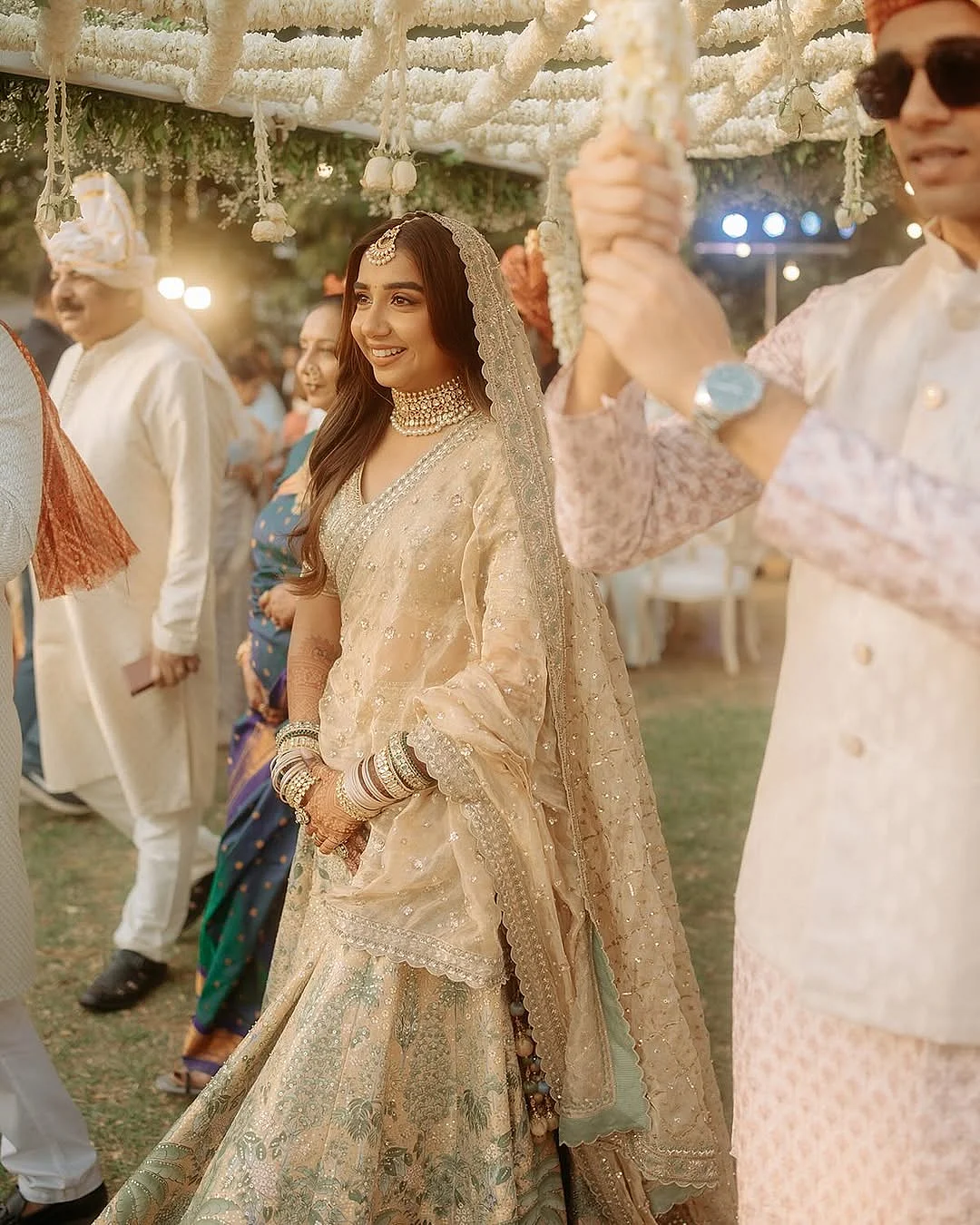 25.2.25 …vrishankkhanal and I are wearing custom outfits and jewels by anitadongre Styled by aakrutisejpal Makeup by sahithya.shetty Hair by shrushtibirje23 by theweddingfiles Wedding planners pla 4