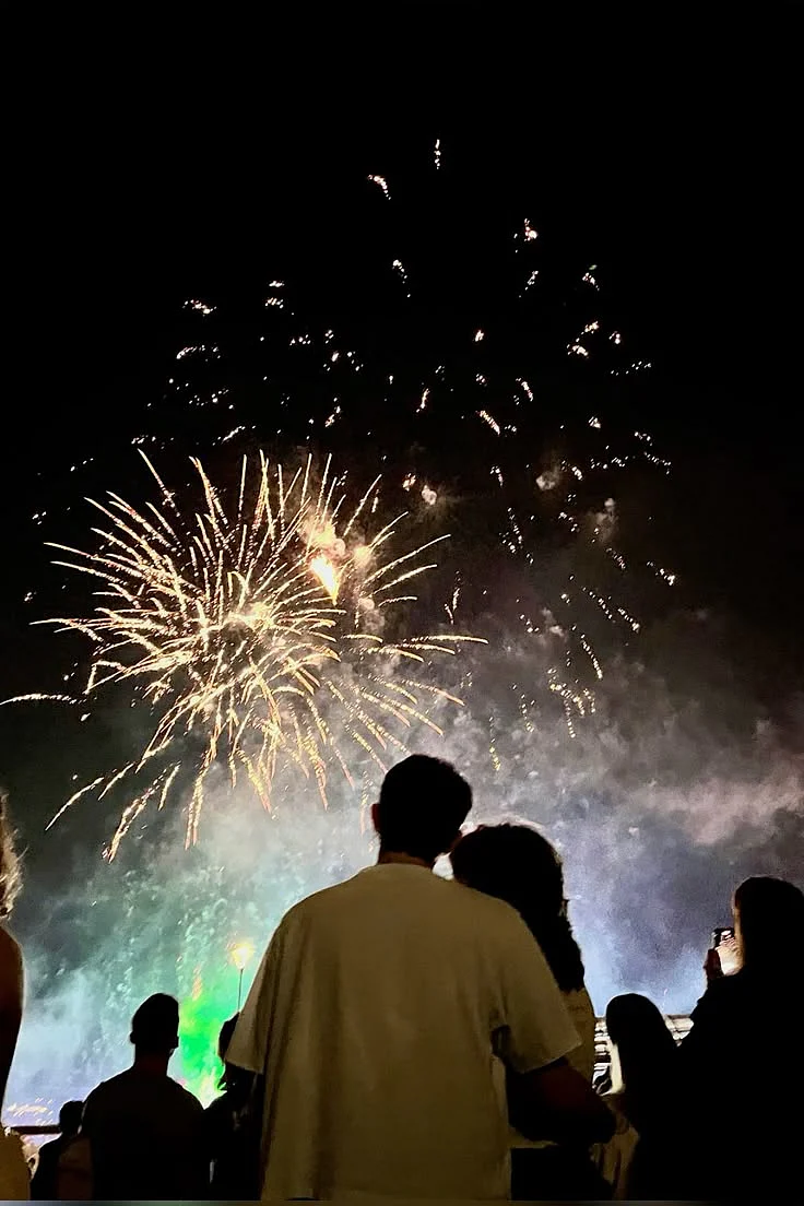 couple watching fireworks