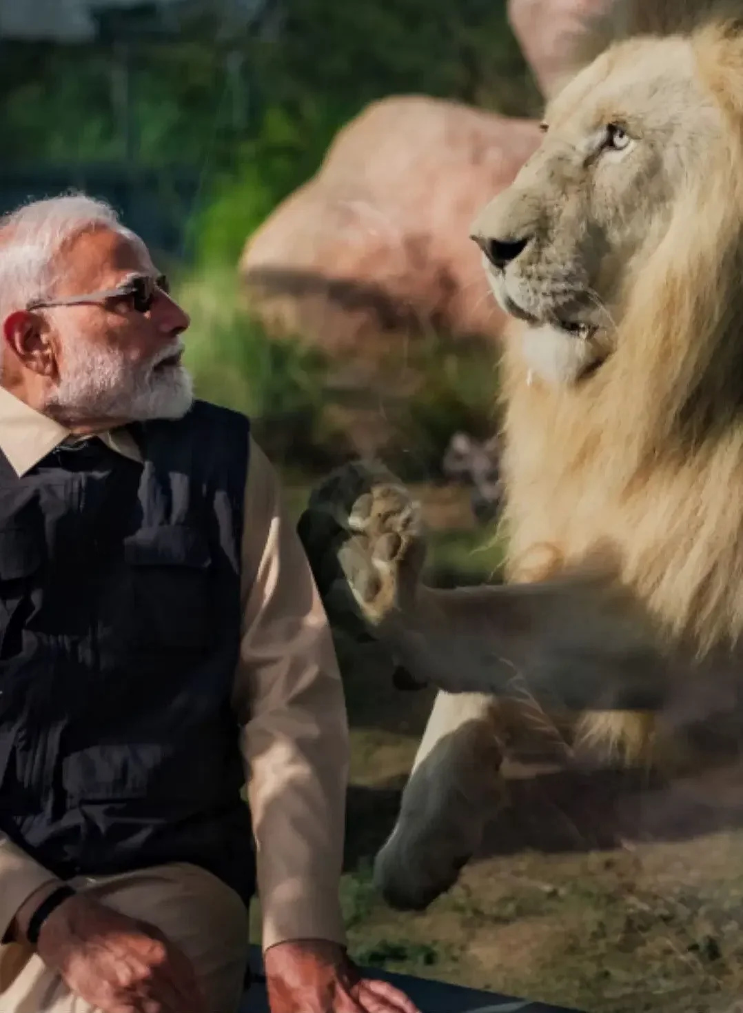 PM Modi with Lion