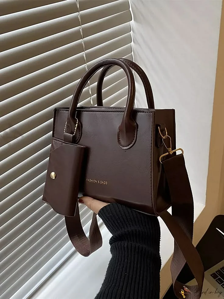 Bird in Bag Stylish Mini Crossbody Bag Fashion forward Shoulder Tote Womens Versatile Handbag amp Purse with Decorative Pompom Coffee Brown one size