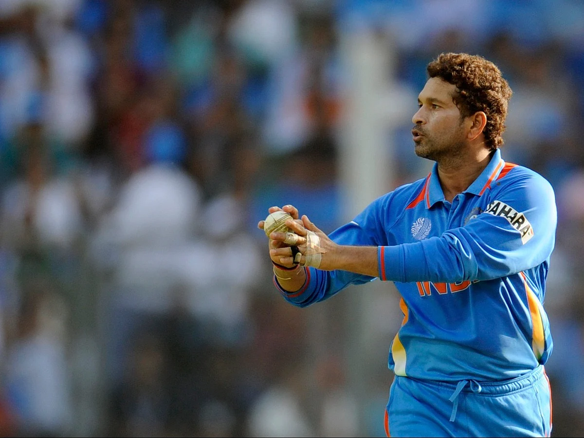Sachin Tendulkar bowling
