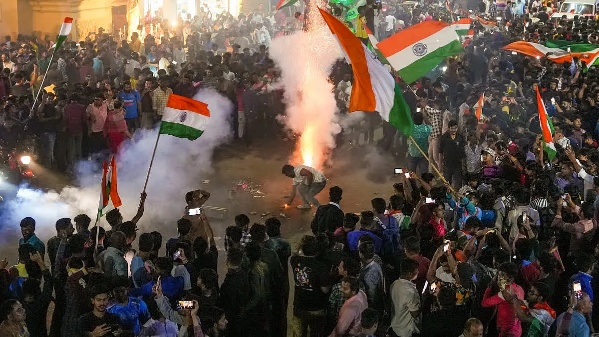 Celebrations after Indias Champions Trophy Win