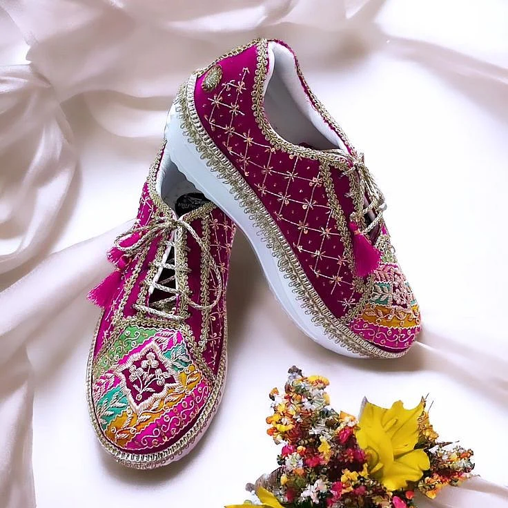 Magenta ColorGlittery Bridal sneakers