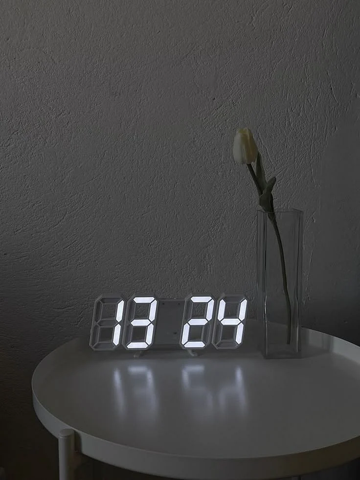 digital clock aesthetic nightstand