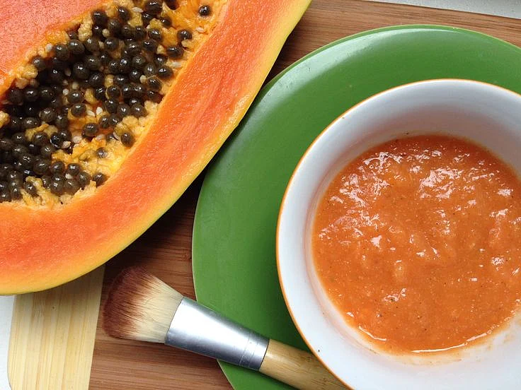 Papaya and yogurt face mask