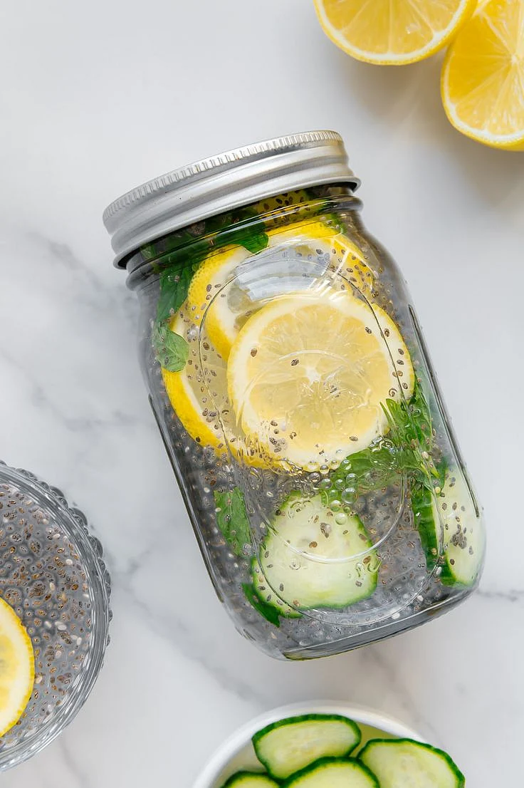 Cucumber Mint Beetroot and Chia Seed Detox Drink
