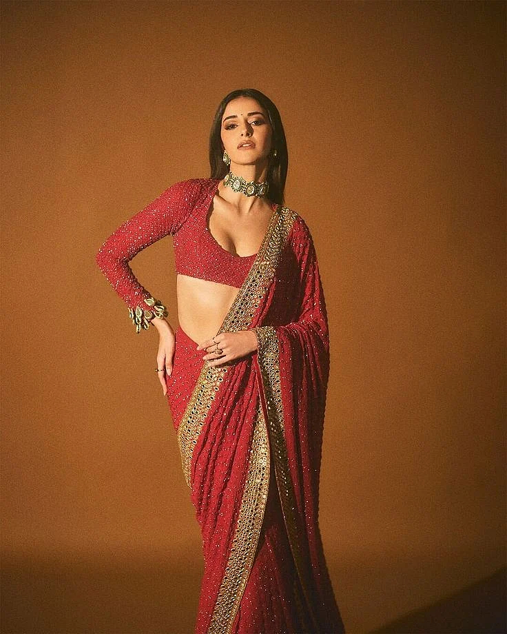 Red Georgette Embroidered Work Saree Saree for USA Women Saree for Women Party Wear Saree Wedding Wear Saree Saree Blouse Sarees Etsy