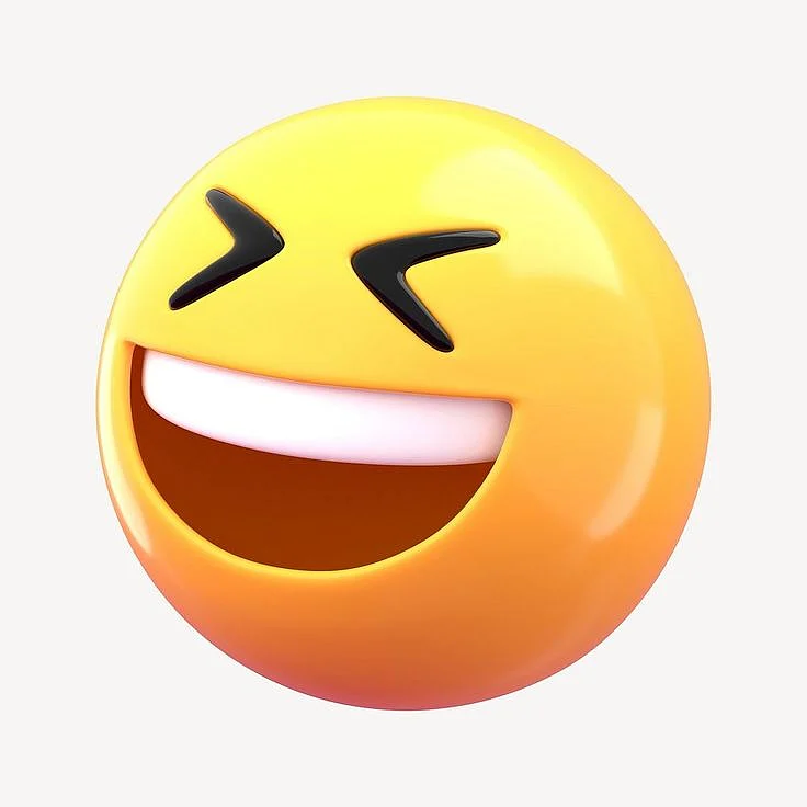 Download free image of 3D laughing face emoticon illustration about face cute design 3d and social media 8481466