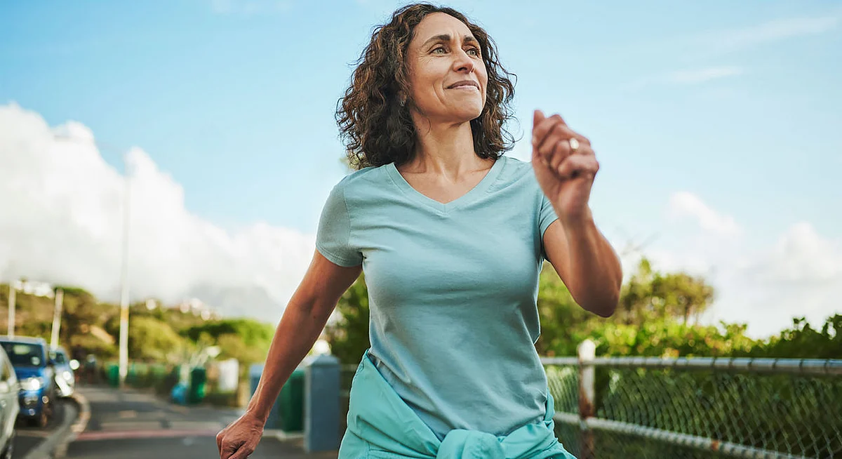 woman walking heart health
