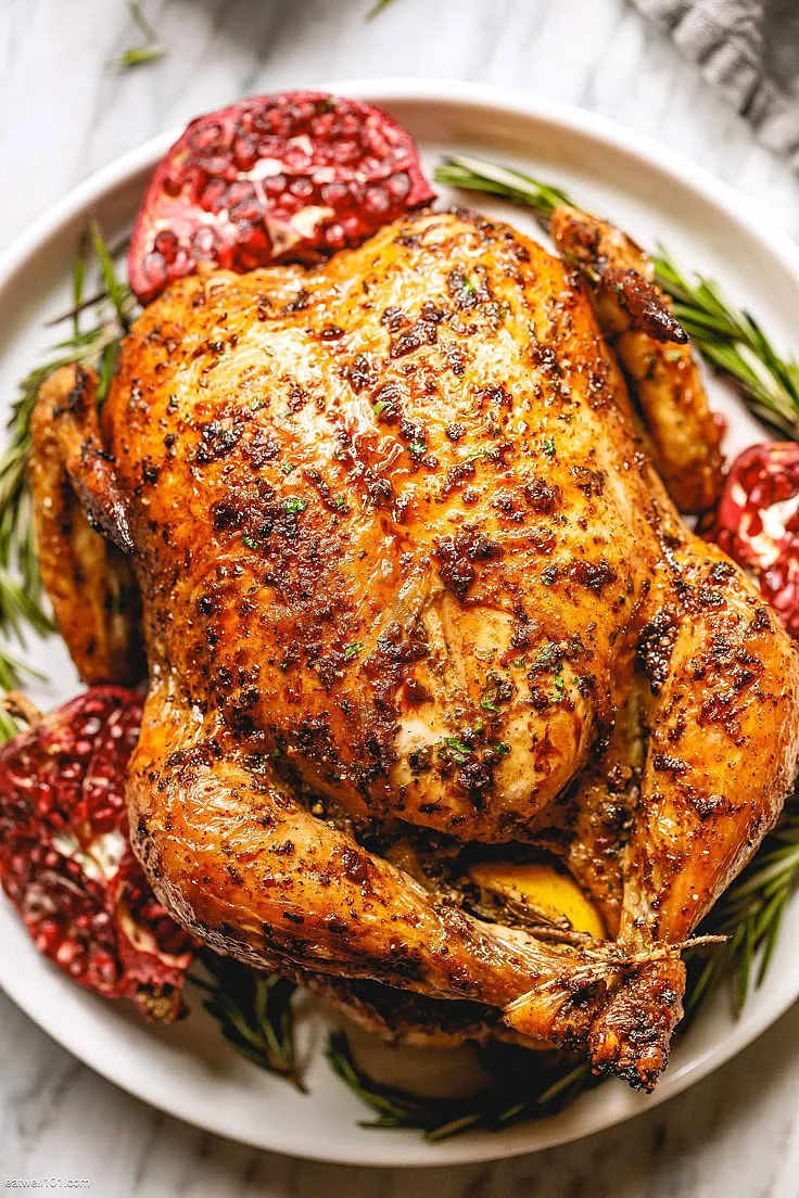 Roasted Chicken with Garlic Herb Butter