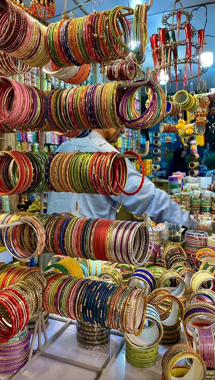 Colourful bangles or bracelets