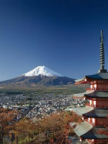 Pagoda and Mount Fuji Honshu Japan Photographic Print Artcom