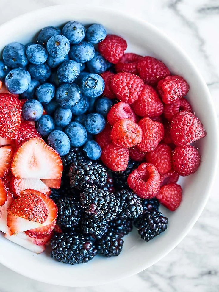 Berry Fruit Salad Recipe w Honey Lemon Mint