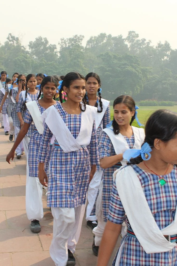 India People Schoolgirls at Raj Ghat Delhi…