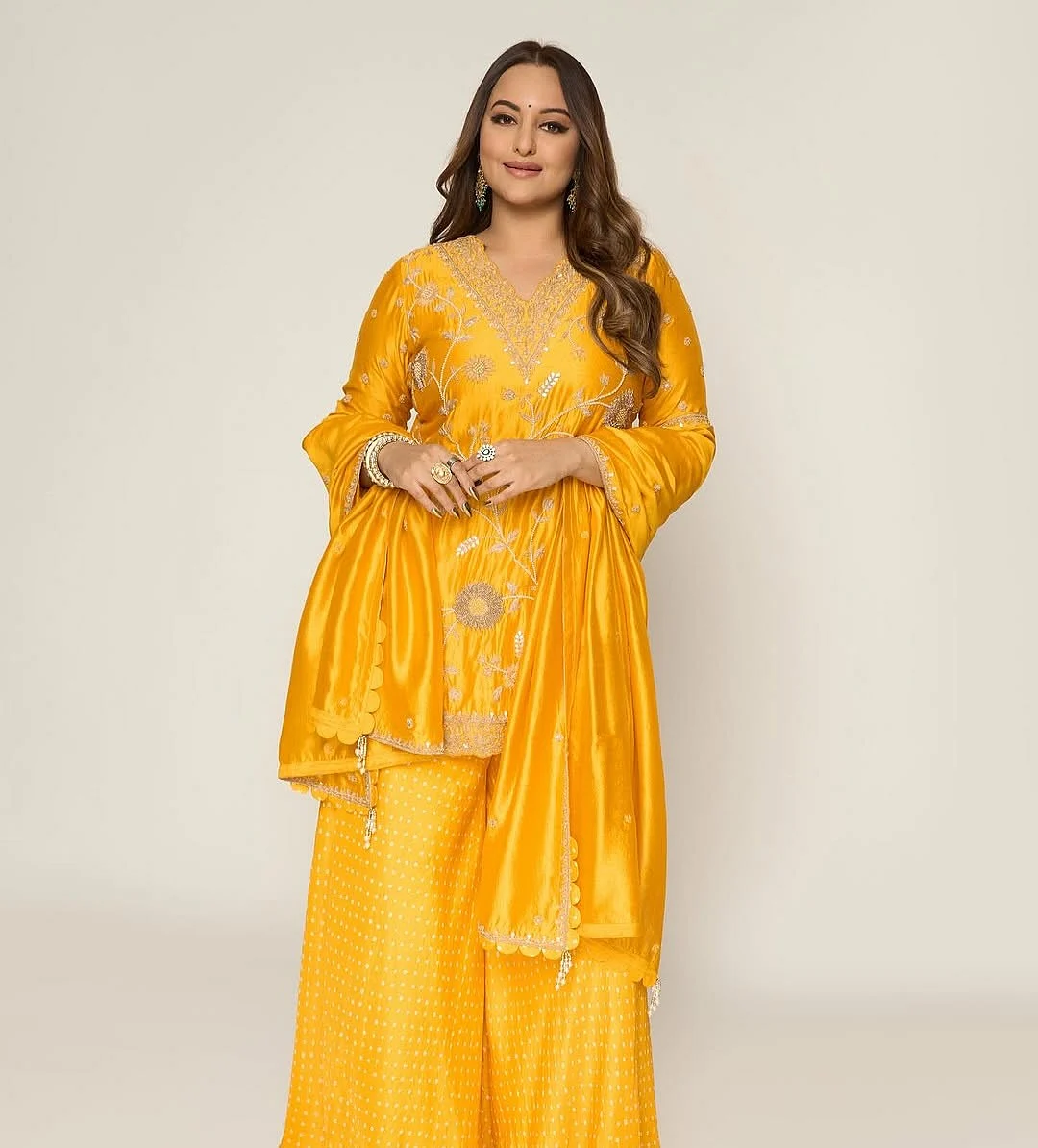 Sonakshi Sinha in Pink City by Sarika aslisona wears our Sunflower Sharara from our upcoming capsule