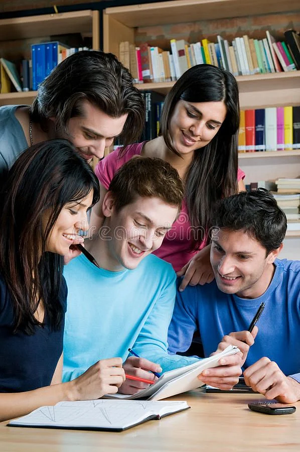 Students in College Library Stock Image Image of group notebook 14052145