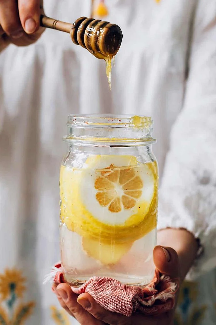 Lemon honey and warm water