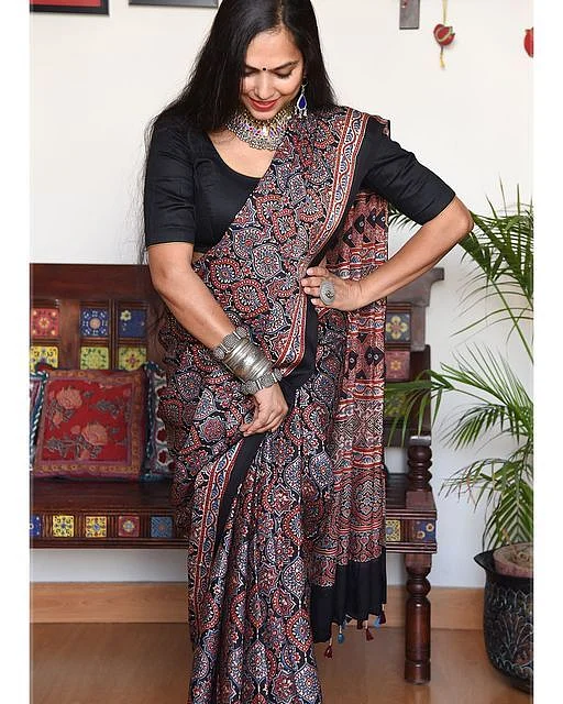 Antarang on Instagram • Ajrakh Modal silk saree…
