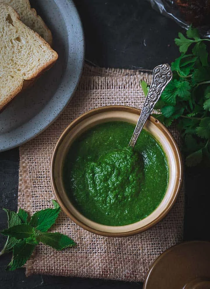 Mint chutney. 2