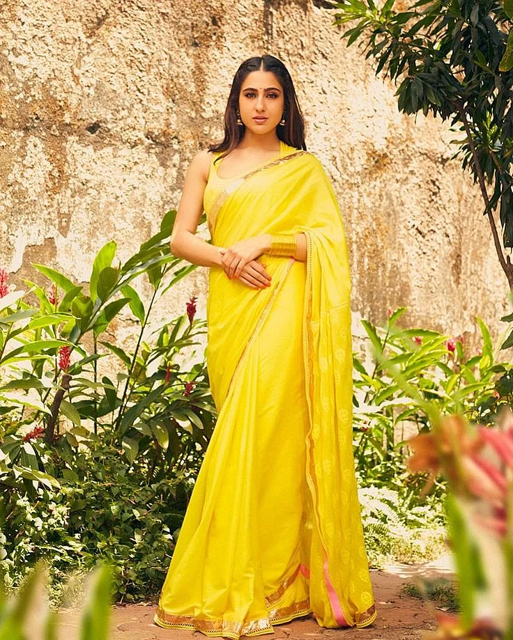 Printed Plain Sarees