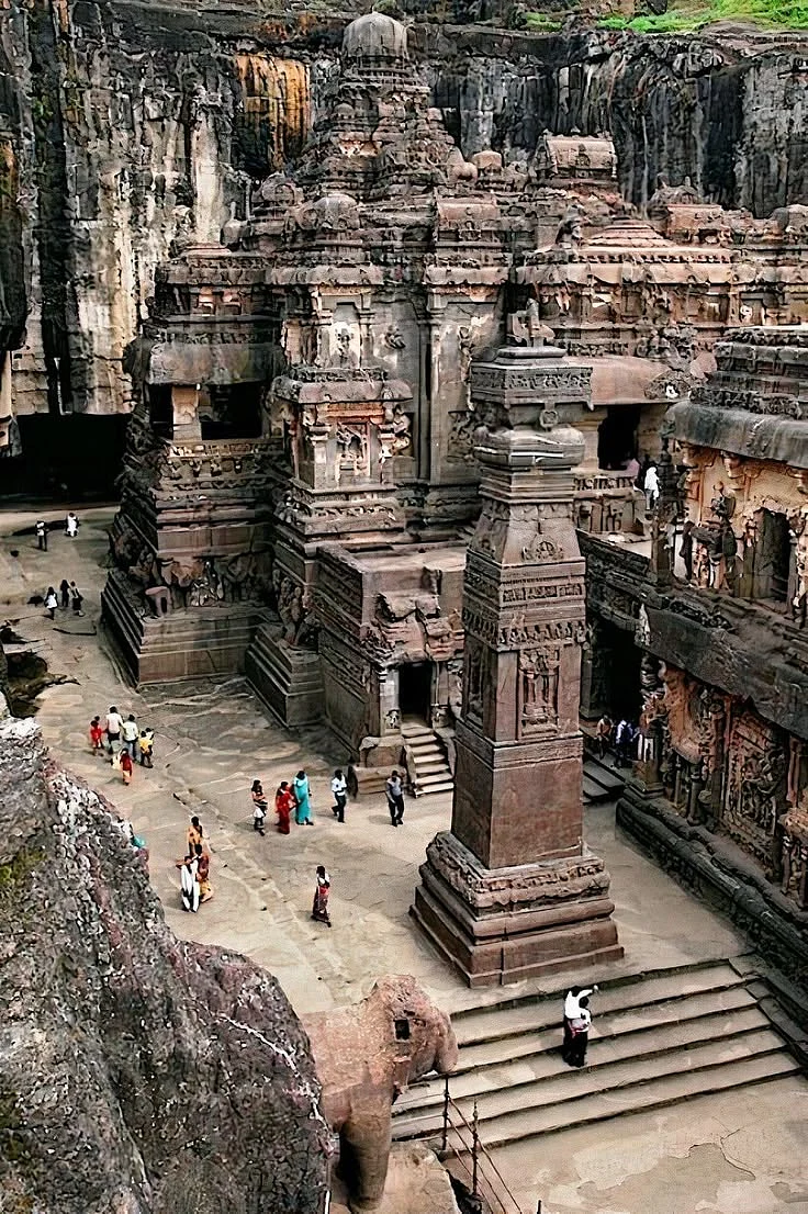 The Kailasa temple in Maharashtra India Carved…