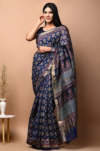 Block print maheshwari sarees