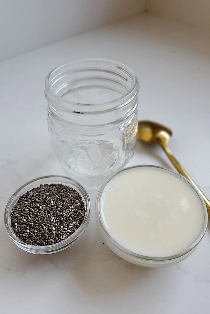 chia seeds with milk. 7