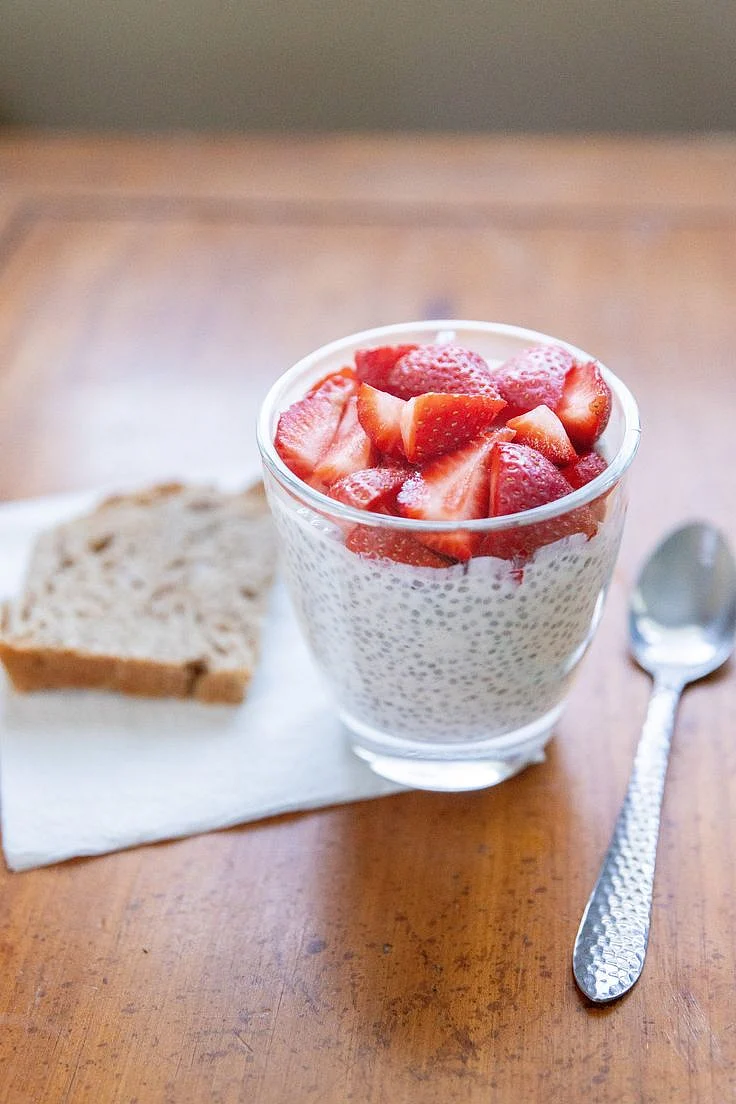 chia seeds with milk. 3
