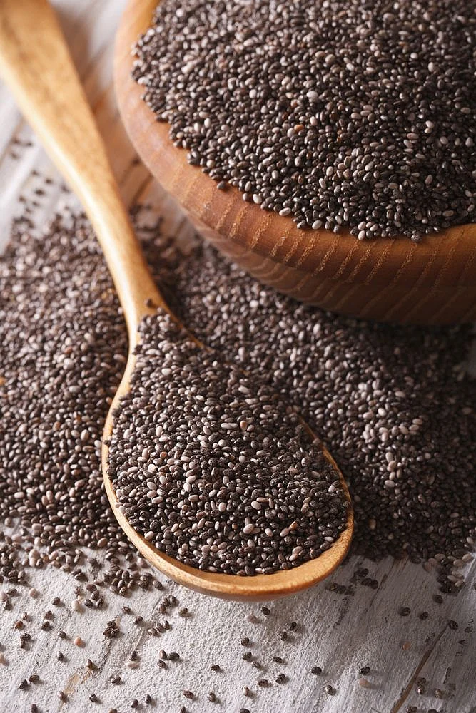 chia seeds with milk. 6