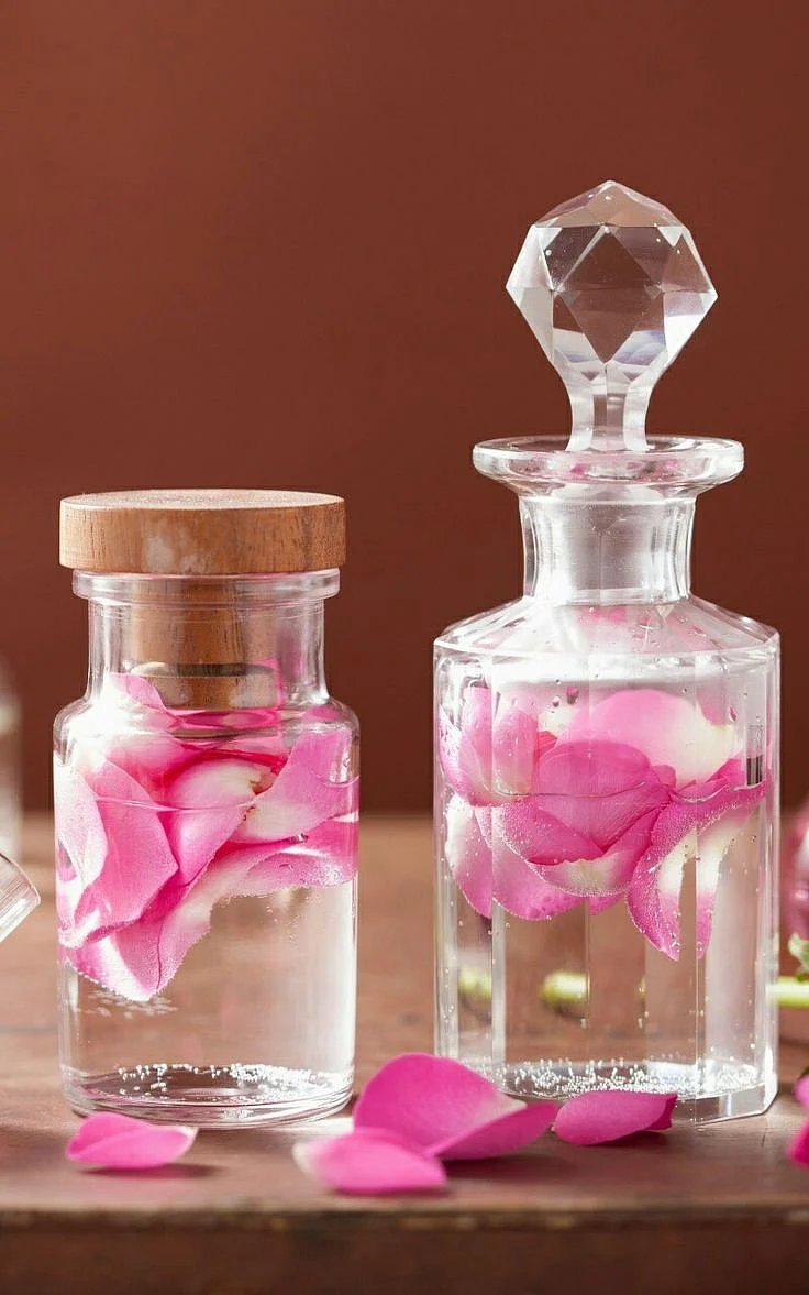 lemon juice with rose water. 0