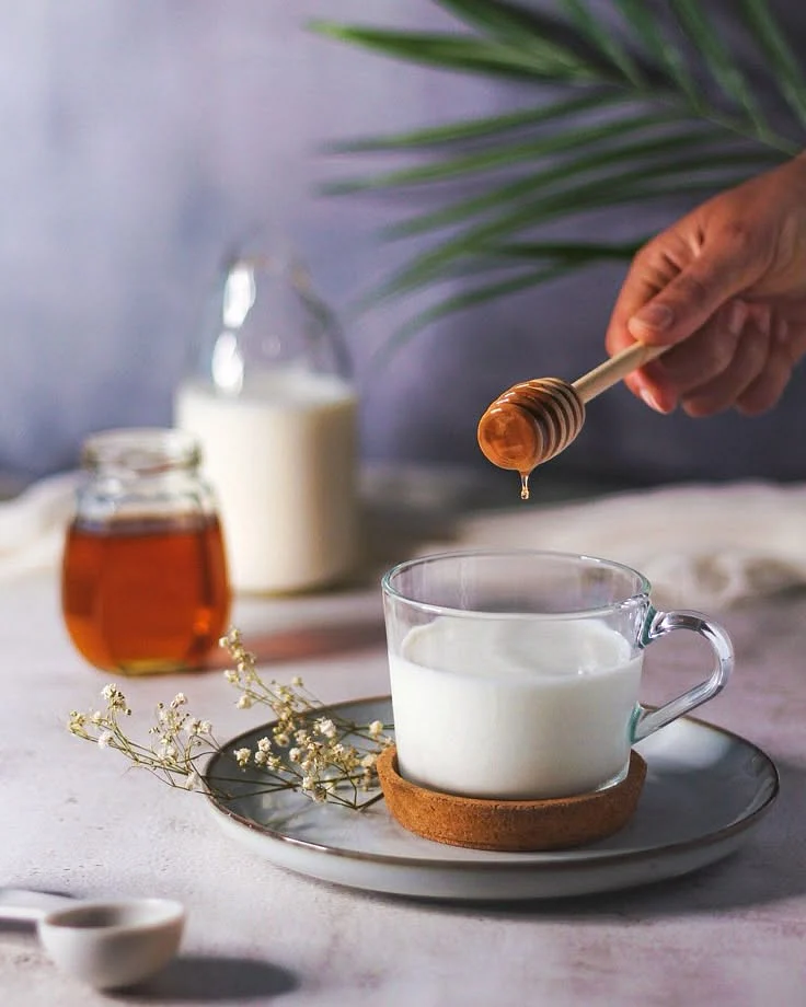 honey to milk. 1