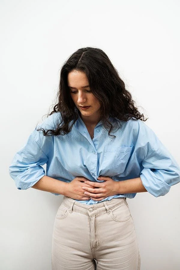 Gastritis is inflammation of the lining of the stomach of young woman Attractive Girl T