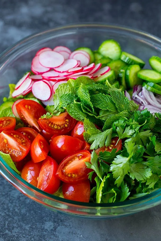 salad with food. 7